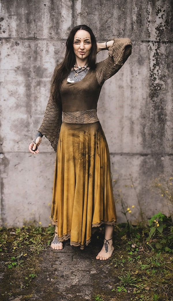 Golden Summer Lace Dress