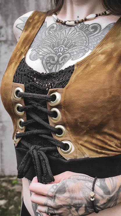Ösen Croptop Bronze