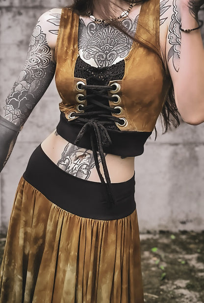 Ösen Croptop Bronze